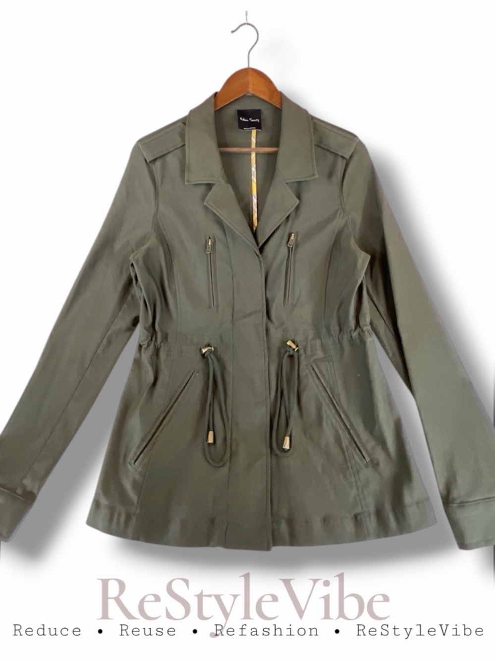 EDEN SOCIETY Women’s Size M Jacket Coat Utility Style Drawstring Waist